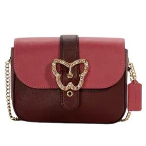 COACH Two-Tone Pink and Purple Crossbody Bag with buckle Butterfly Accent
